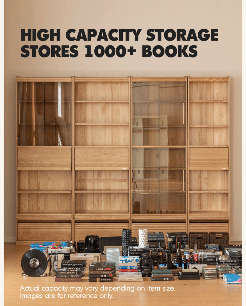 Scandinavian ash wood bookshelf gallery environmental situation.