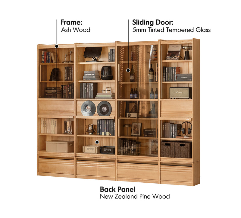 Scandinavian Ash Wood Bookshelf GALLERY Material Details Chart
