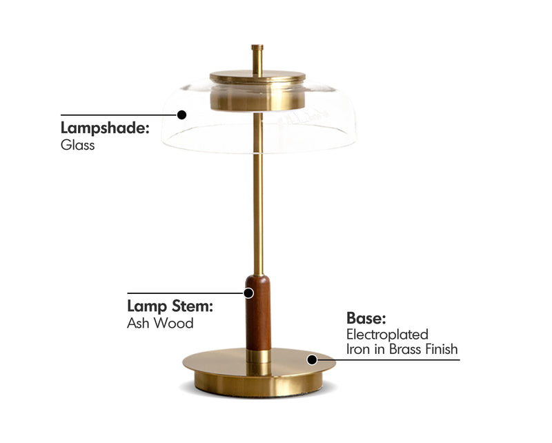 Bauhaus Brass Table Lamp DREAM Material Details Chart
