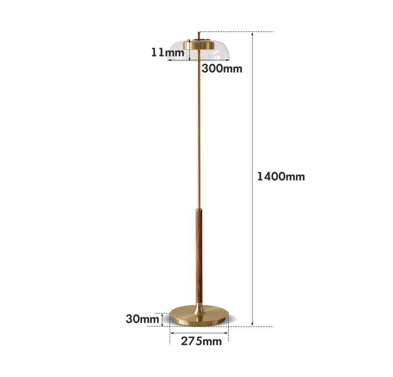 Bauhaus Brass Floor Lamp DREAM Size Chart