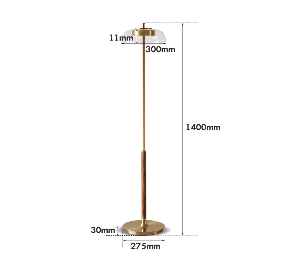 Bauhaus Brass Floor Lamp DREAM Size Chart
