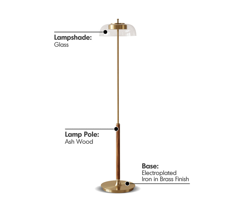 Bauhaus Brass Floor Lamp DREAM Material Details Chart