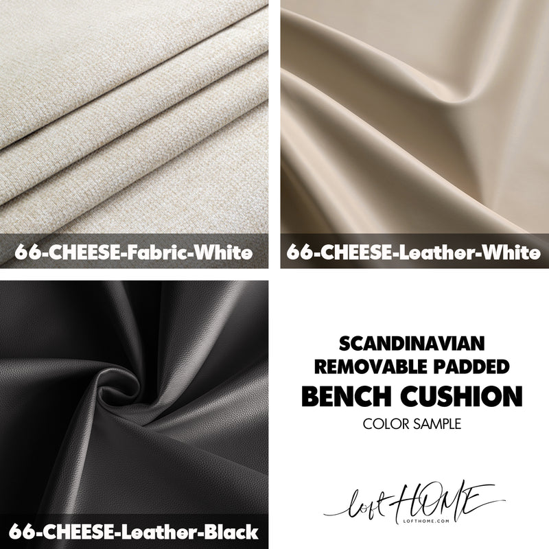 Scandinavian Removable Padded Bench Cushion CHEESE Color Swatches