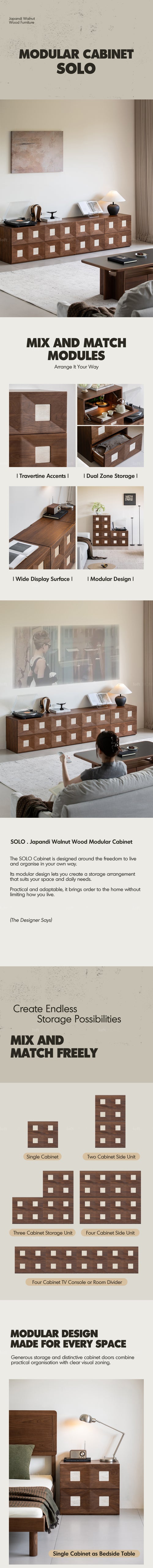 Japandi Walnut Wood Modular Cabinet SOLO Good to Know Preview-1