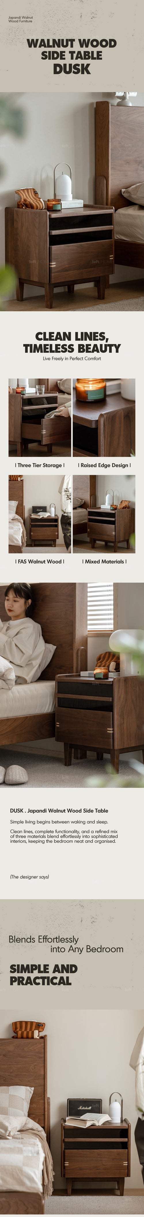 Japandi Walnut Wood Side Table DUSK Good to Know Preview-1