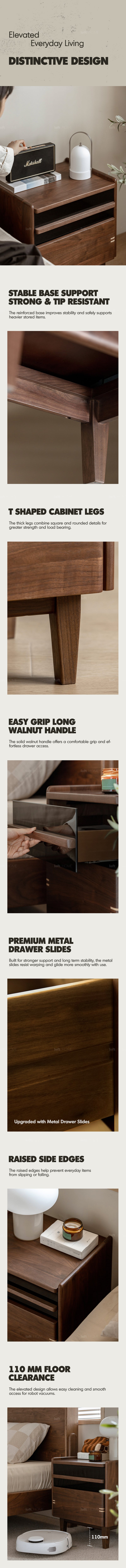 Japandi Walnut Wood Side Table DUSK Good to Know - 3