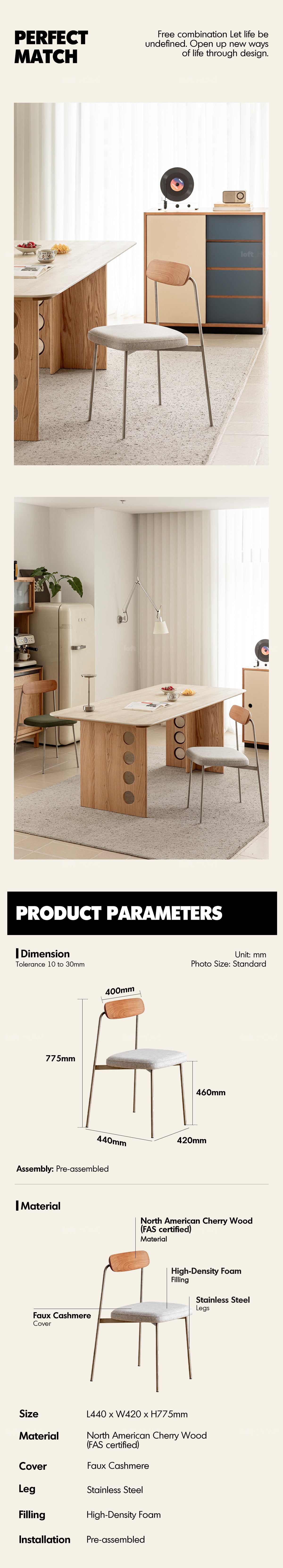 Bauhaus Cherry Wood Dining Chair WIENER Good to Know - 7