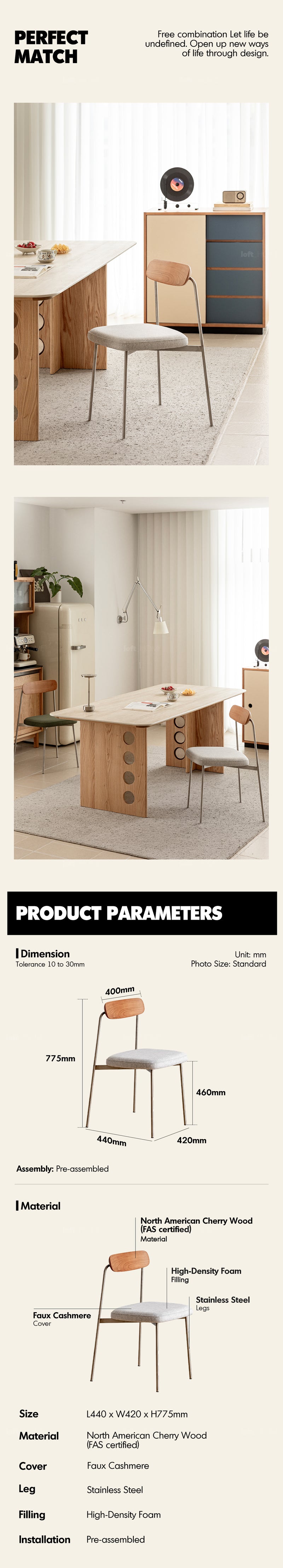 Bauhaus Cherry Wood Dining Chair WIENER Good to Know - 7