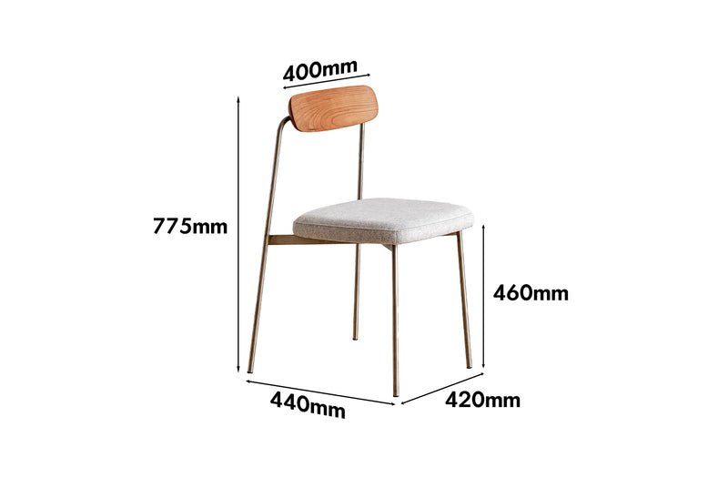 Bauhaus Cherry Wood Dining Chair WIENER Size Chart
