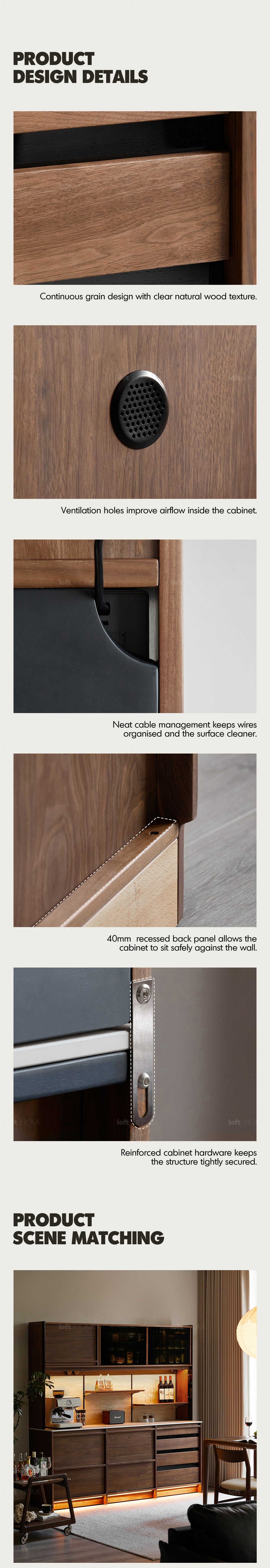 Japandi Walnut Wood Sintered Stone Cabinet AXIS Good to Know - 15