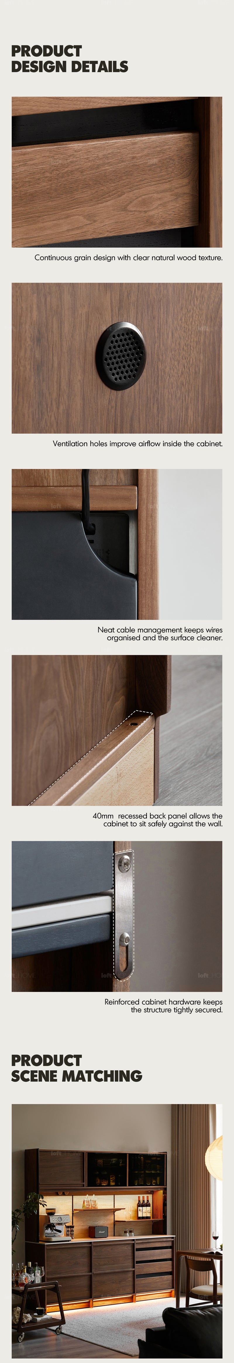 Japandi Walnut Wood Sintered Stone Cabinet AXIS Good to Know - 15