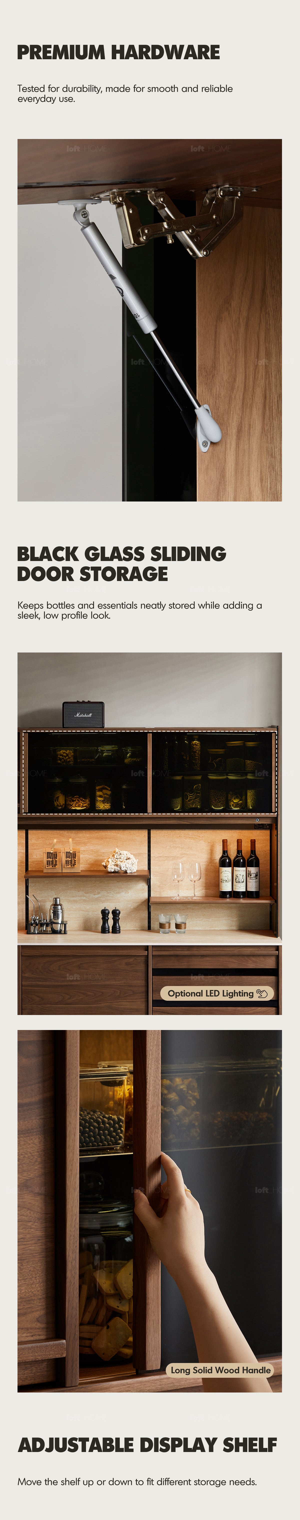 Japandi Walnut Wood Sintered Stone Cabinet AXIS Good to Know - 6