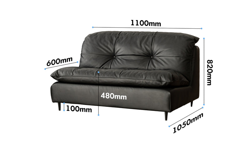 Vintage Genuine Leather 1 Seater Sofa RIGA Size Chart