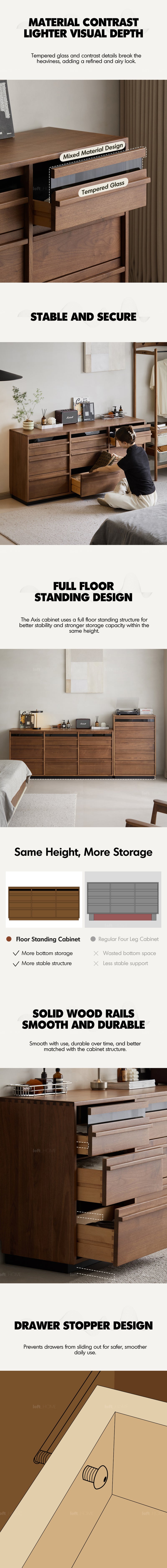 Japandi Walnut Wood Chest Of 9 Drawers AXIS Good to Know - 5