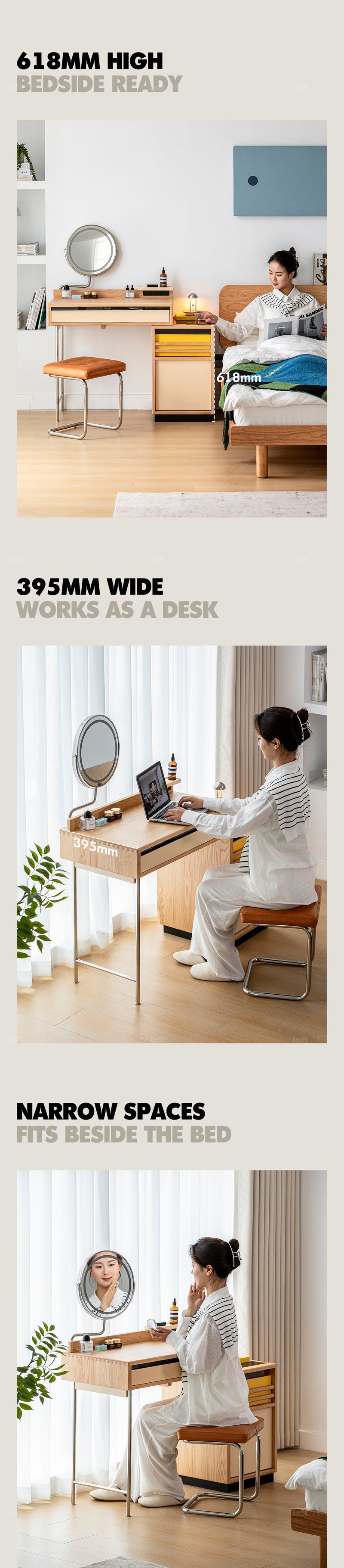 Bauhaus Oak Wood Dressing Table TEMPO More Details and Instruction_3