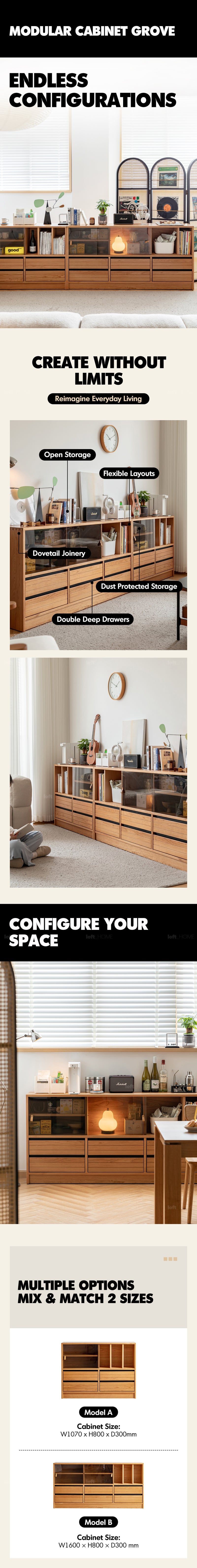 Scandinavian Cherry Wood Modular Cabinet GROVE More Details and Instruction