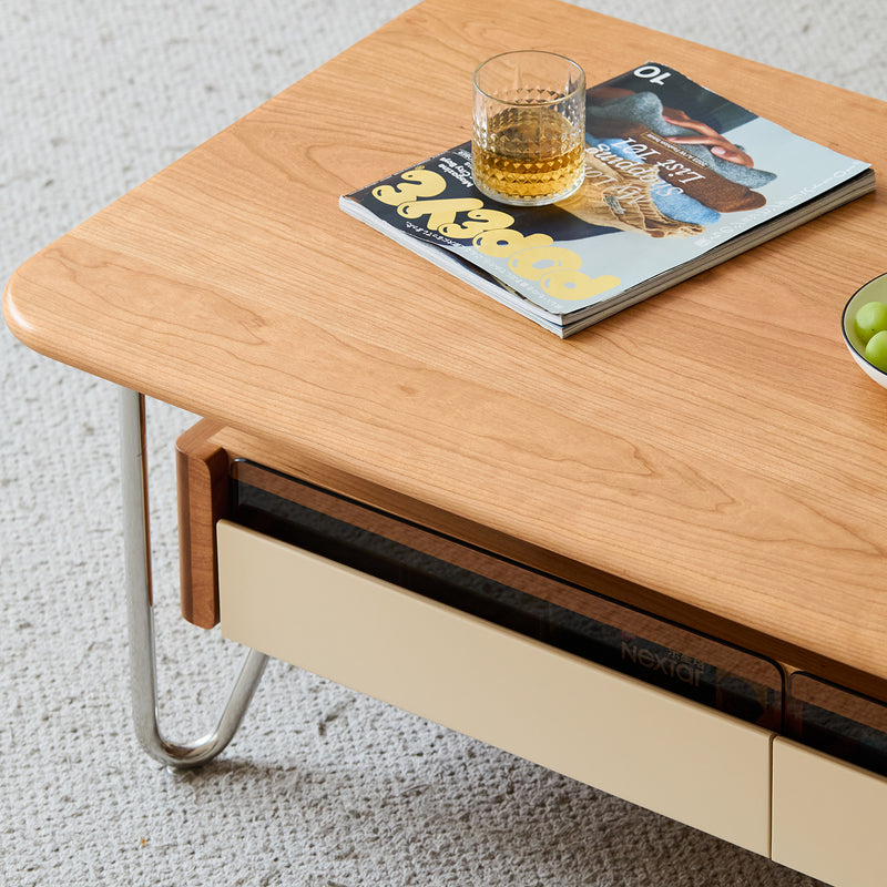 Bauhaus Cherry Wood Coffee Table LOCKE Color Swatches