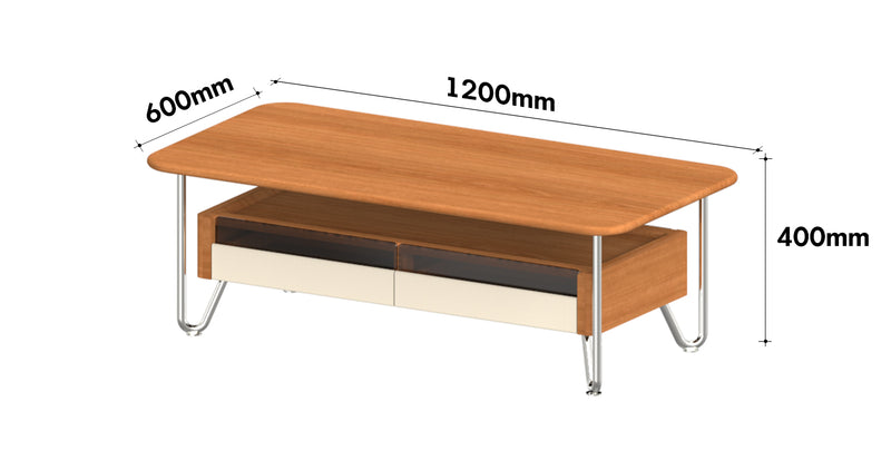 Bauhaus Cherry Wood Coffee Table LOCKE Size Chart