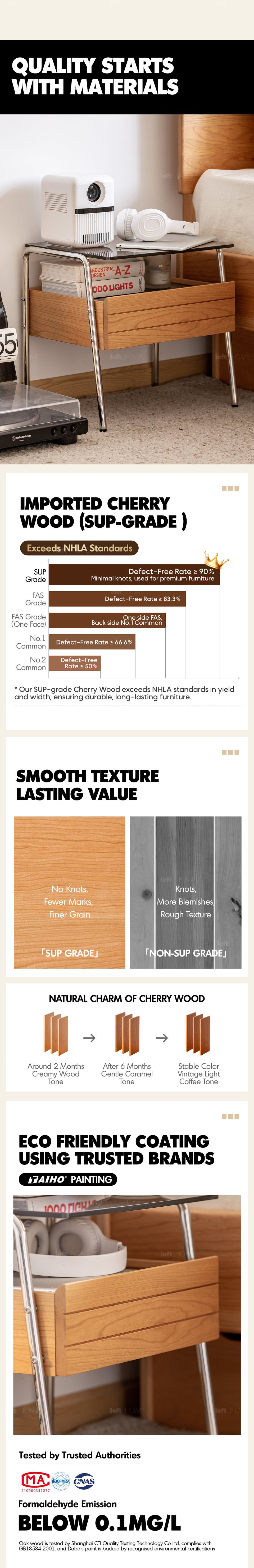 Bauhaus Cherry Wood Side Table MIRROR LAKE More Details and Instruction_4
