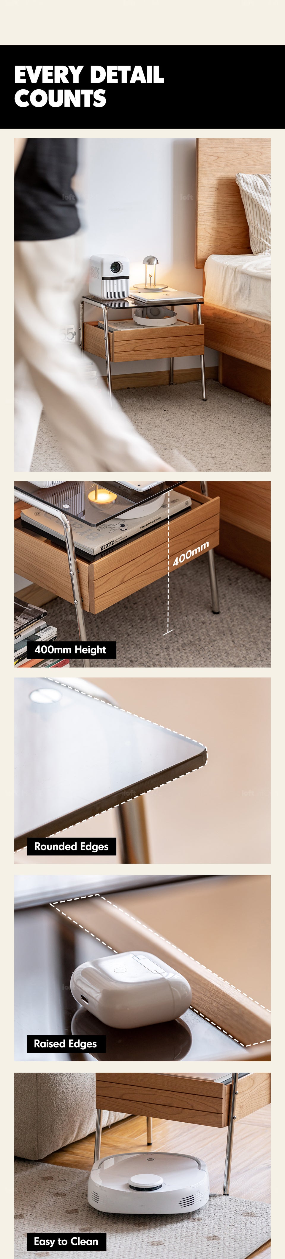 Bauhaus Cherry Wood Side Table MIRROR LAKE More Details and Instruction_6