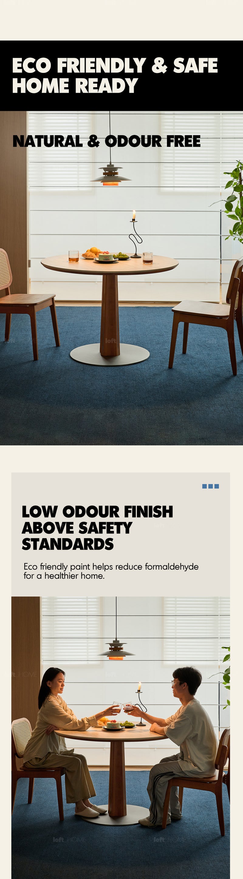 Bauhaus Cherry Wood Sintered Stone Round Dining Table PINECONE More Details and Instruction_7