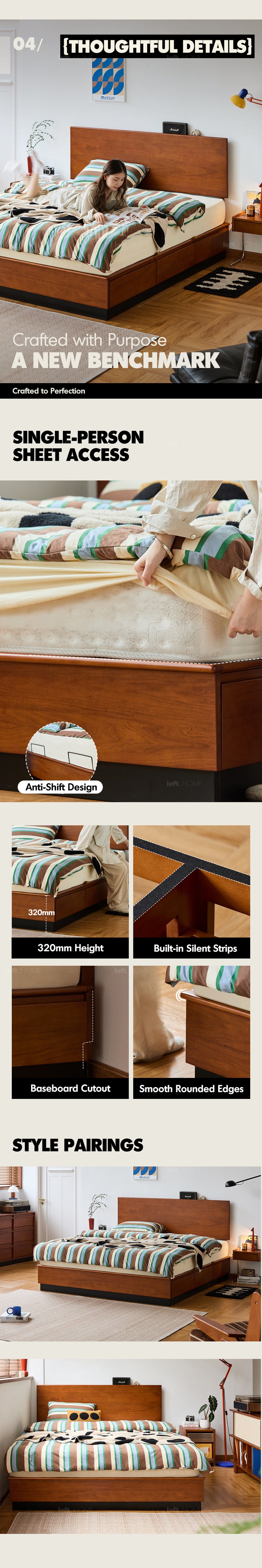 Vintage Boxwood Lift-Up Storage Bed With Drawer WHEAT FIELD More Details and Instruction_10