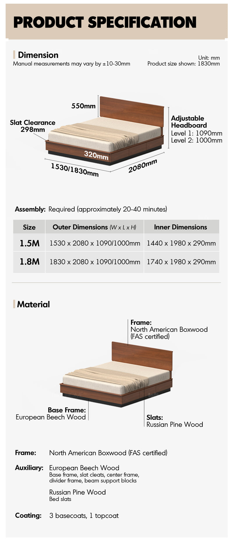 Vintage Boxwood Lift-Up Storage Bed With Drawer WHEAT FIELD More Details and Instruction_11