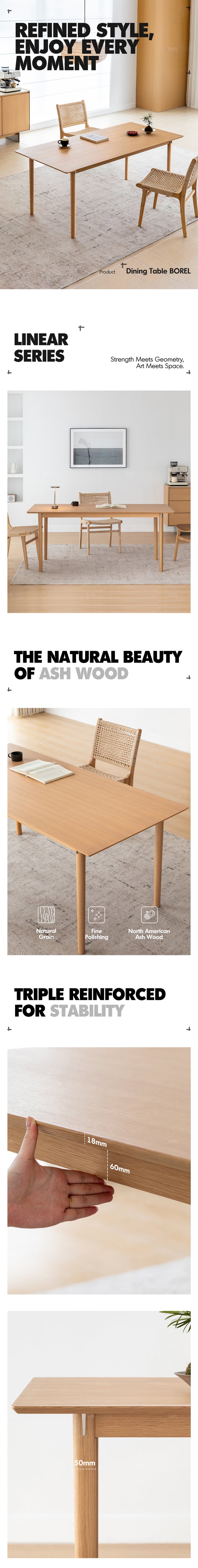 Minimalist Ash Wood Dining Table BOREL Good to Know Preview-1