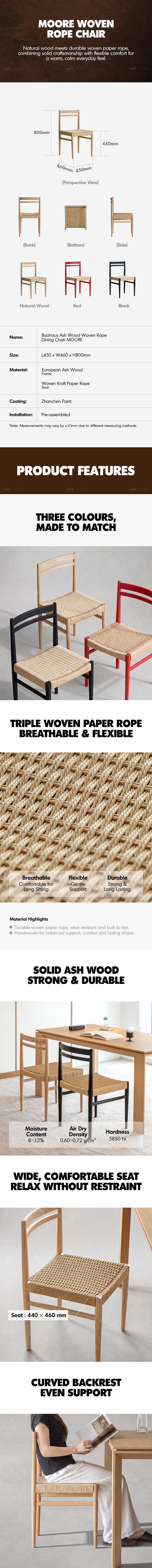 Minimalist Ash Wood Woven Rope Dining Chair MOORE Good to Know Preview-1