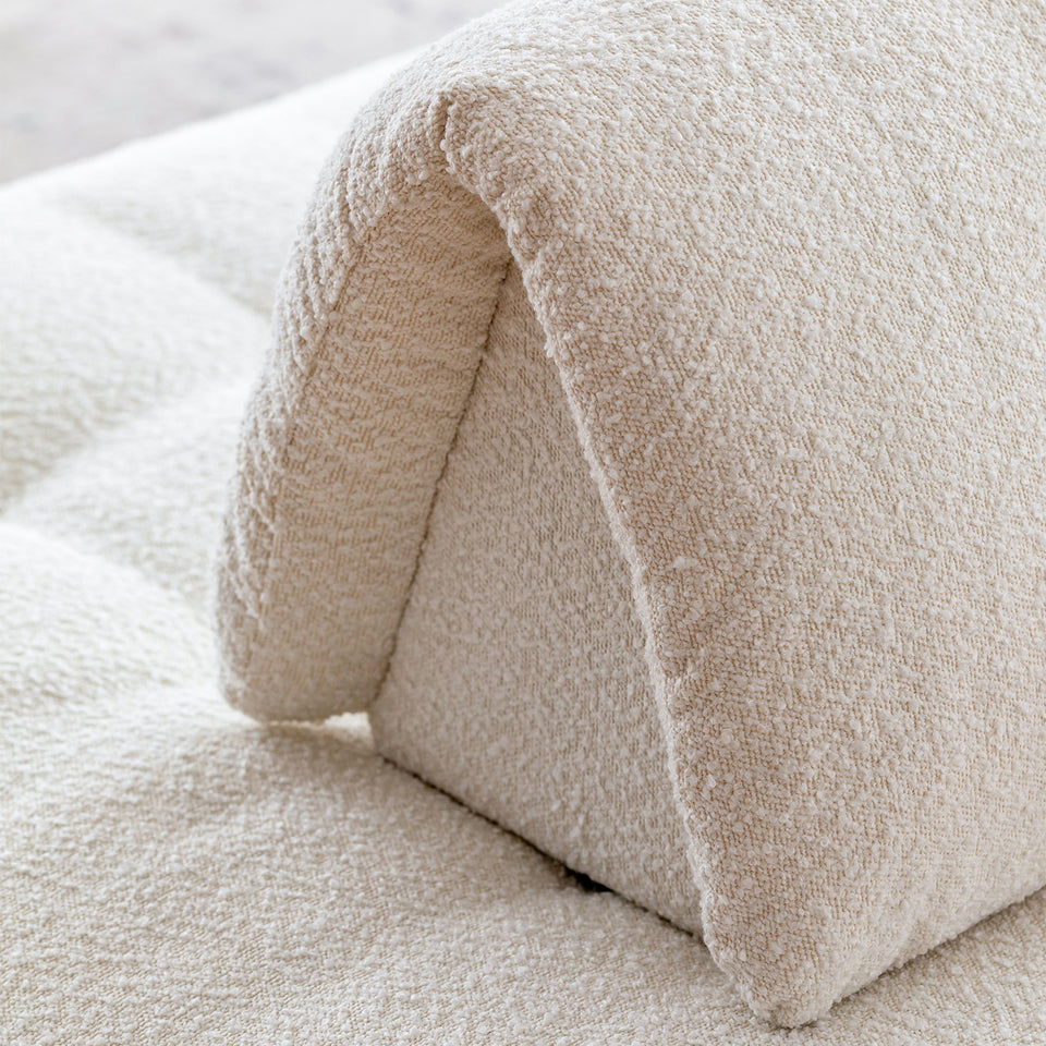 Cream Boucle Fabric Modular 1 Seater Sofa BLOC Color Swatches