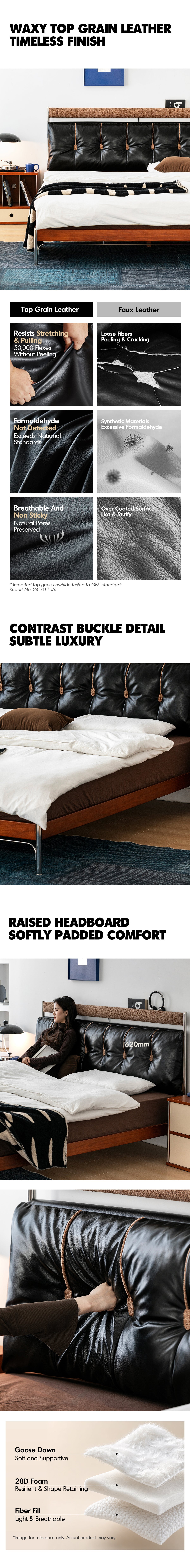 Bauhaus Genuine Leather Bed SUPPLE BLACK More Details and Instruction_2