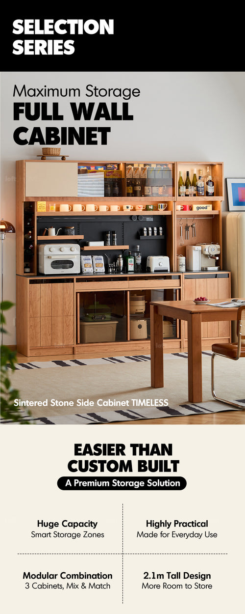 Scandinavian Cherry Wood Sintered Stone Side Cabinet TIMELESS Good to Know Preview-1