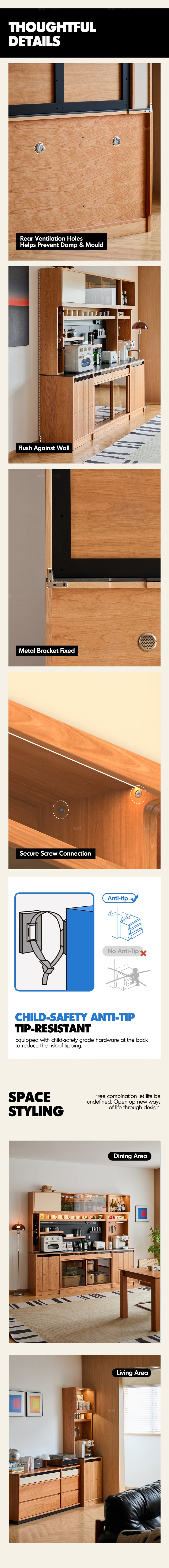 Scandinavian Cherry Wood Sintered Stone Side Cabinet TIMELESS More Details and Instruction_14