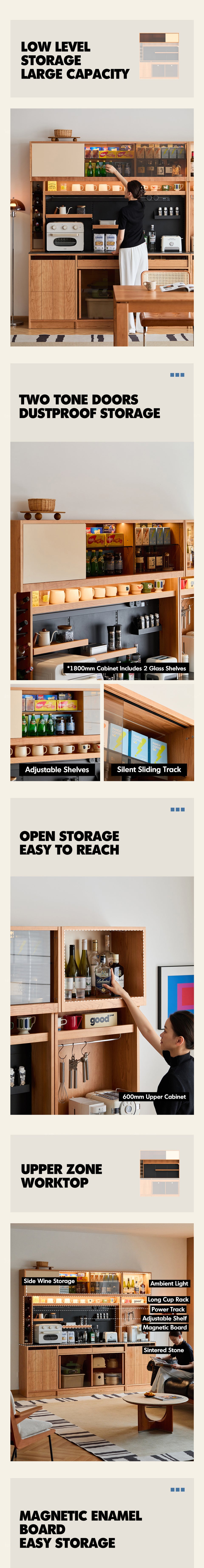 Scandinavian Cherry Wood Sintered Stone Side Cabinet TIMELESS More Details and Instruction_5