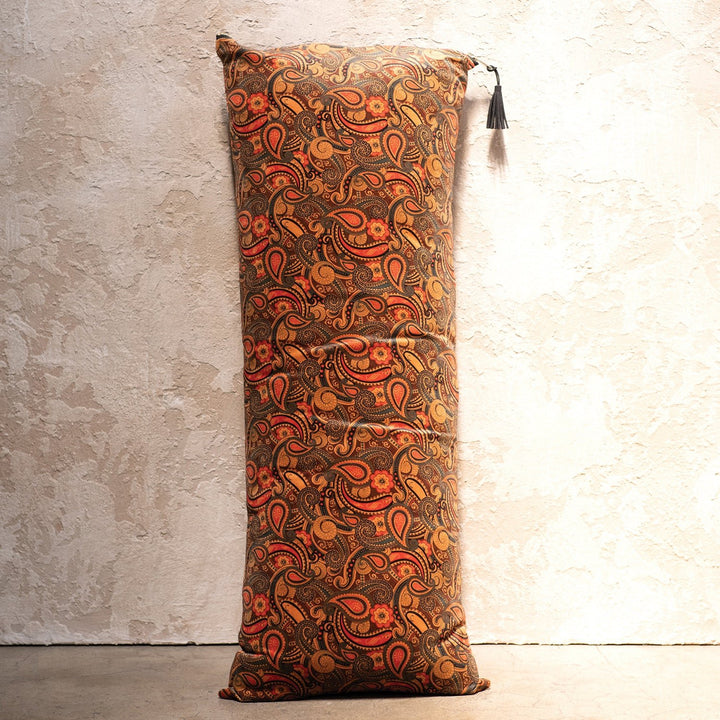 36"l x 14-1/2"h fabric paisley printed lumbar pillow, multi color primary product view.