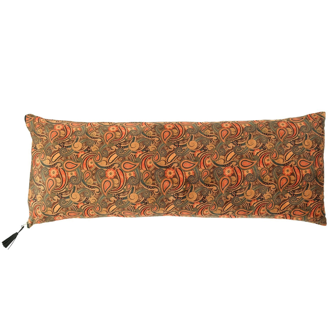 36"L x 14-1/2"H Fabric Paisley Printed Lumbar Pillow, Multi Color