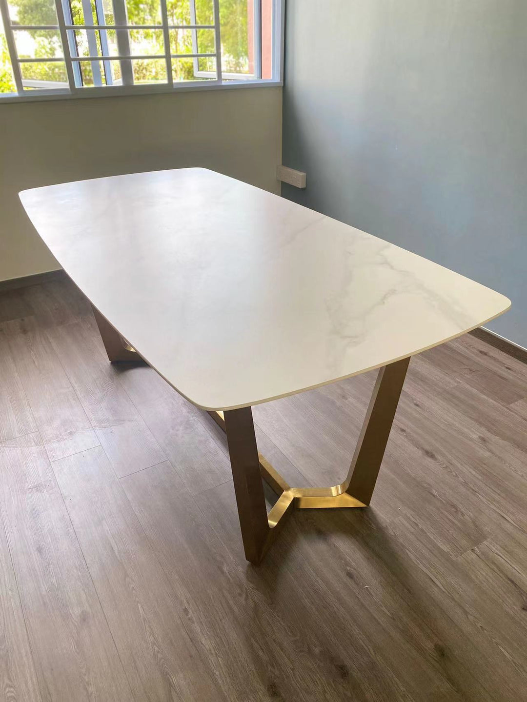 Modern Sintered Stone Dining Table CHELSEA GOLD