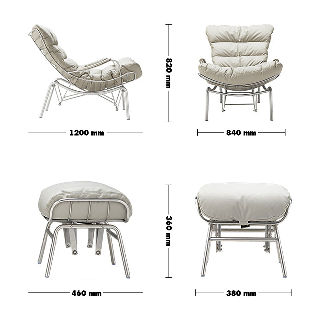 Scandinavian Fabric Rocking Chair SNAIL Size Chart