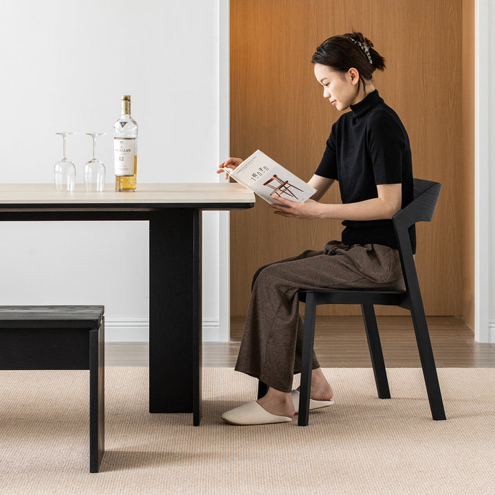 Minimalist ash wood dining chair pearl size charts.