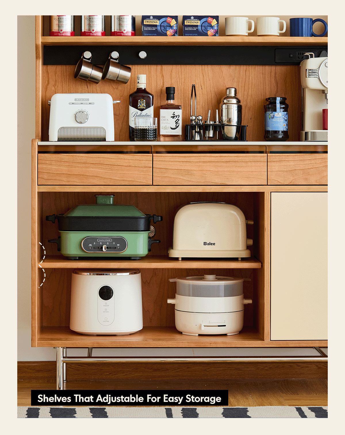 Scandinavian Sintered Stone Storage Side Cabinet TIME Good to Know - 7