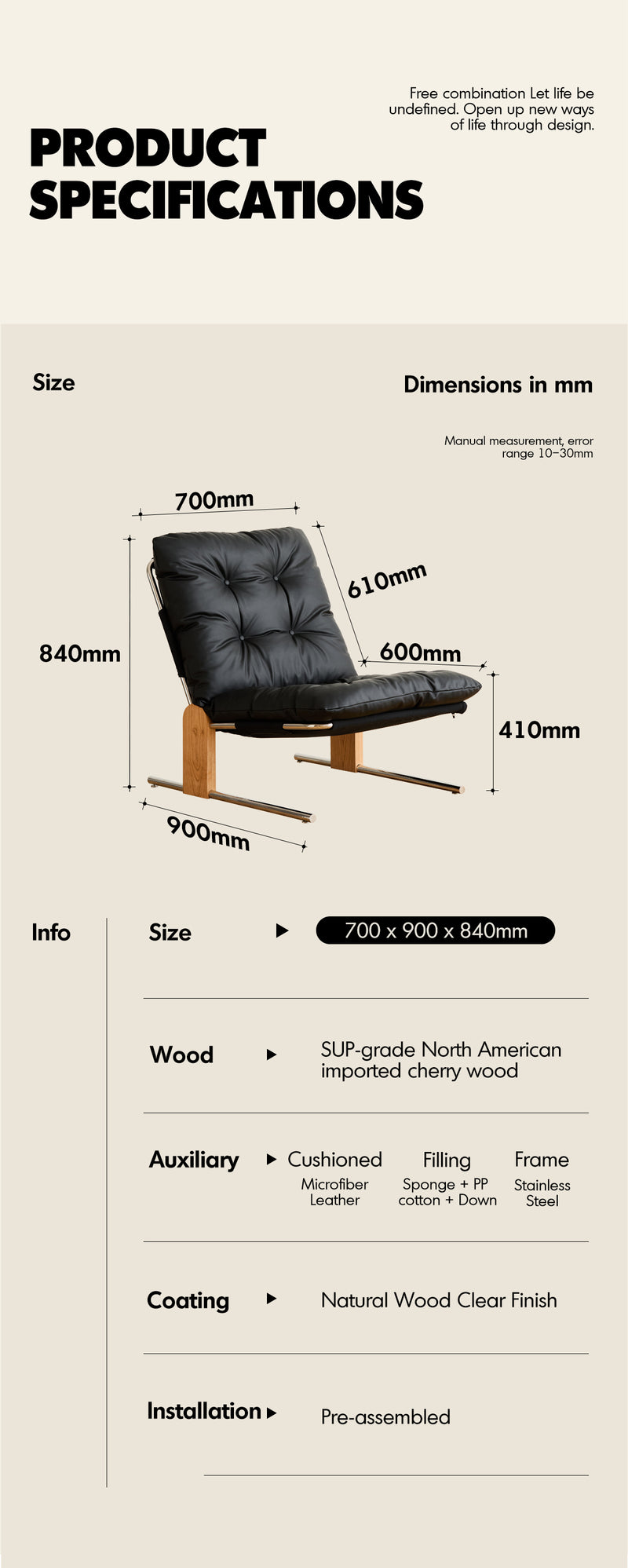 Bauhaus Microfiber Leather 1 Seater Sofa Chair TESSIDI Good to Know - 5