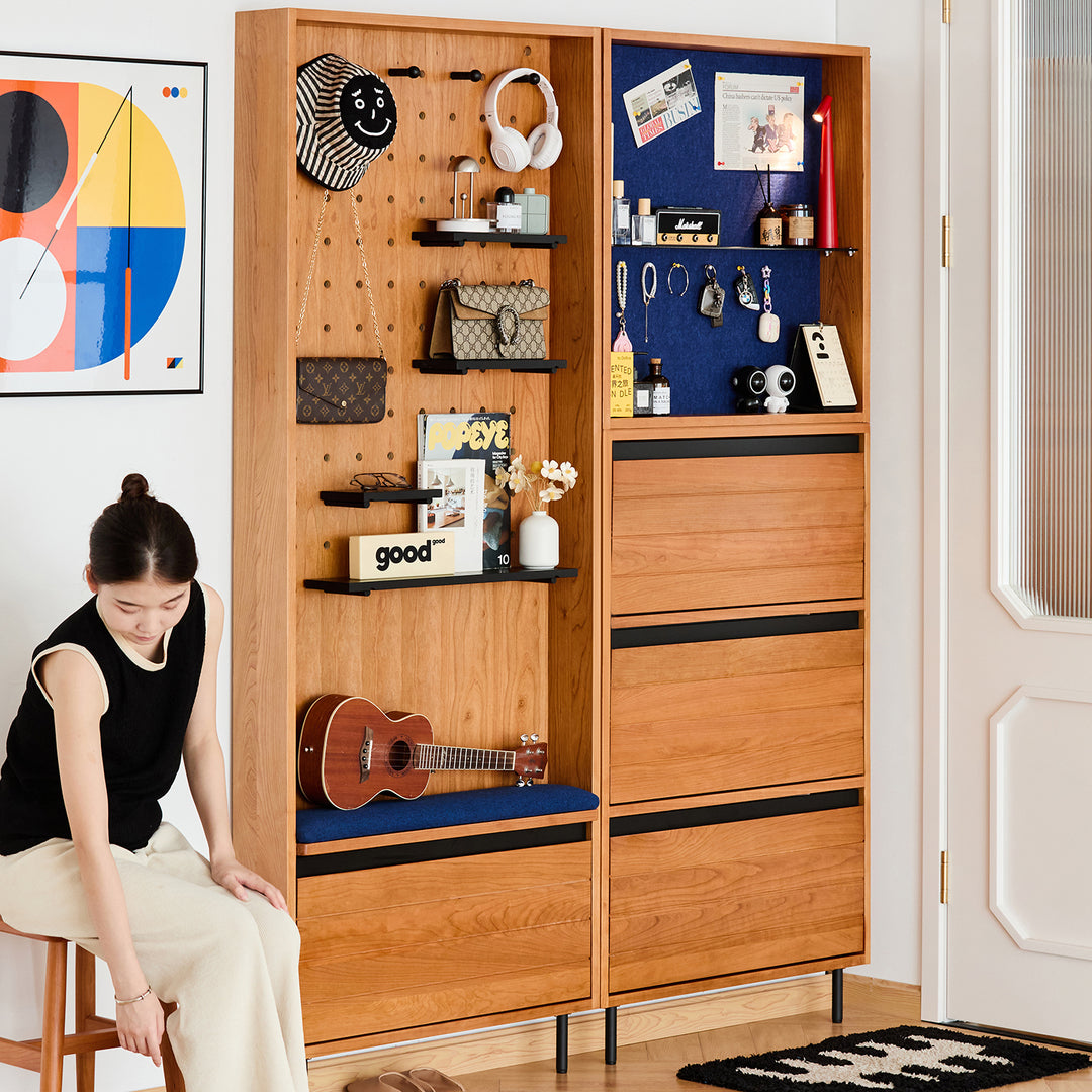 Scandinavian cherry wood shoe cabinet corner size charts.