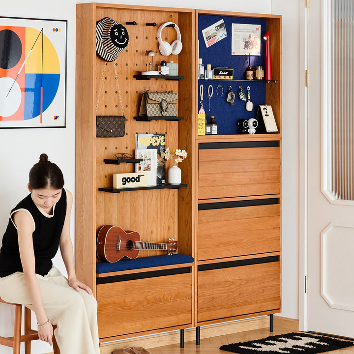 Scandinavian cherry wood shoe cabinet corner size charts.