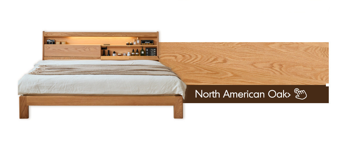 Japandi Walnut Wood Bed ACCOMPANY LIGHT Good to Know - 3