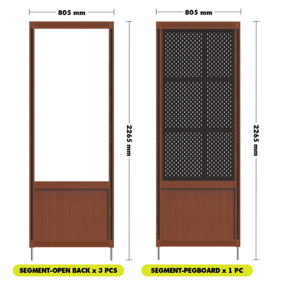 Bauhaus Boxwood Modular Hanging Wall Shelf System MUSE DINING Size Chart
