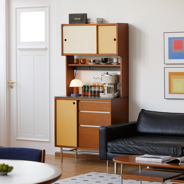 Vintage boxwood storage side cabinet easebar material variants.