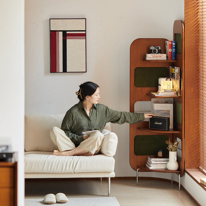 Vintage boxwood corner shelf strato color swatches.