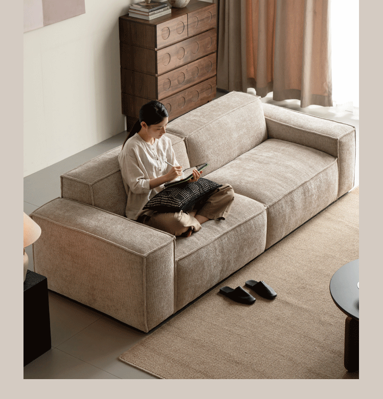 Minimalist Linen Fabric 4 Seater Sofa CAMALEONDA Good to Know - 3