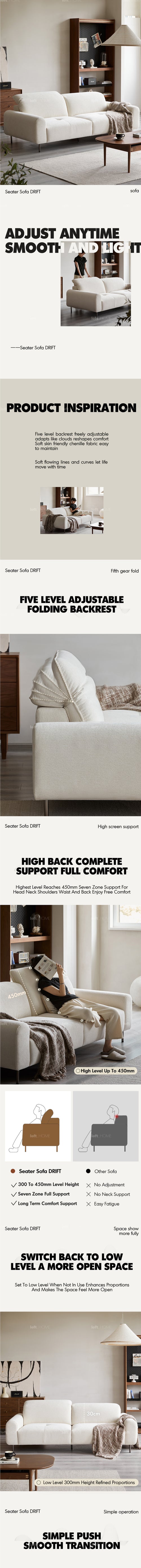 Minimalist Chenille Velvet Fabric 4 Seater Sofa DRIFT Good to Know Preview-1