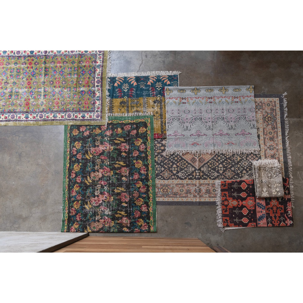4' x 6' woven cotton printed rug primary product view.